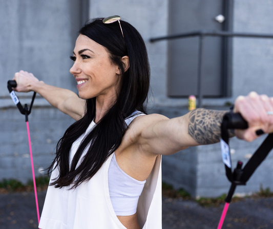Resistance Tube Bands with Handles Attached